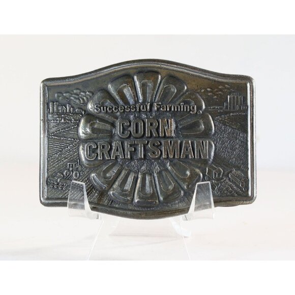 Successful Farming Corn Craftsman Metal Buckle 1977 Meredith Corporation - Picture 1 of 2